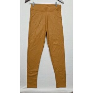 C-Mode Faux Leather Liquid Leggings Womens M NWOT Bronze Color